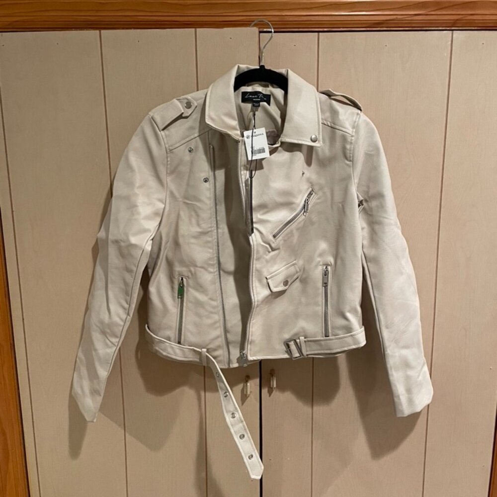 LOVE TREE FAUX LEATHER JACKET
